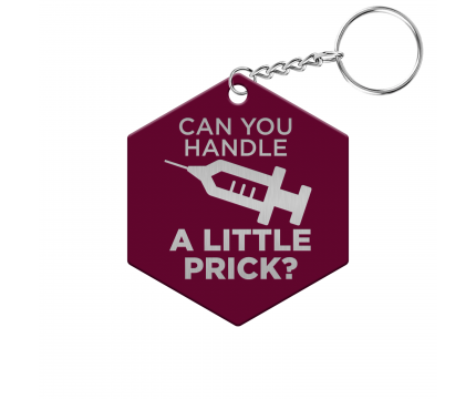 Can You Handle a Little Prick Hexagon Keychain